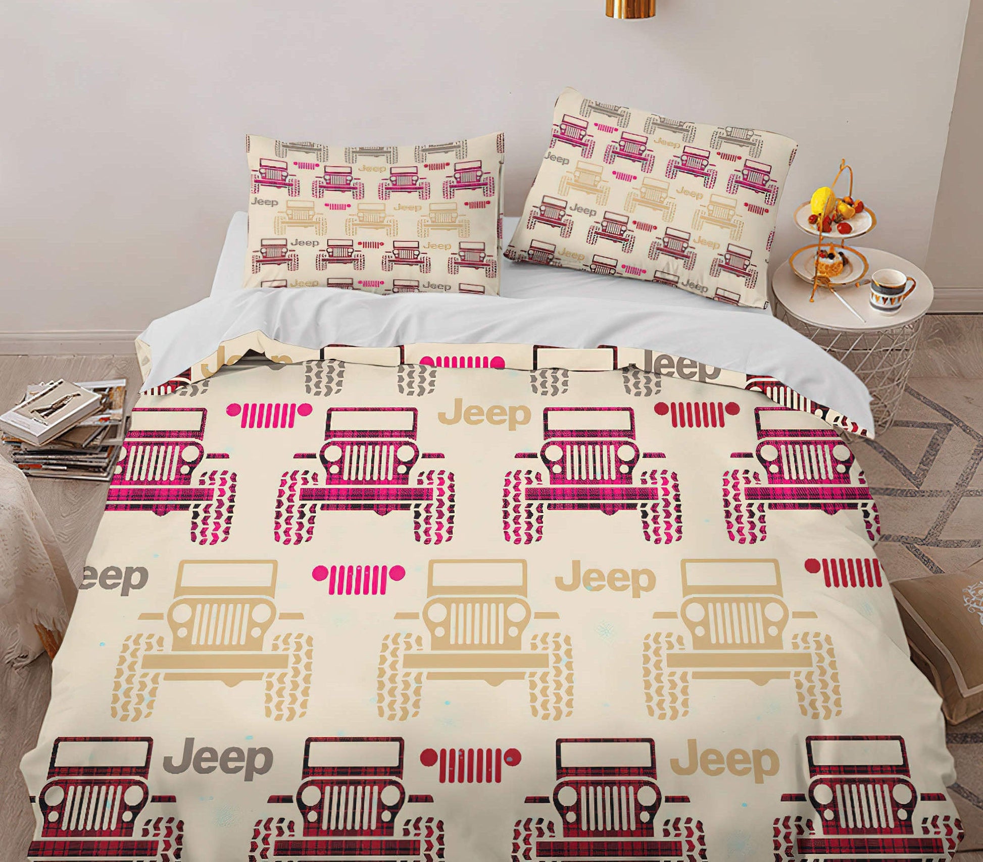 jeep-plaid-vintage-bedding-set