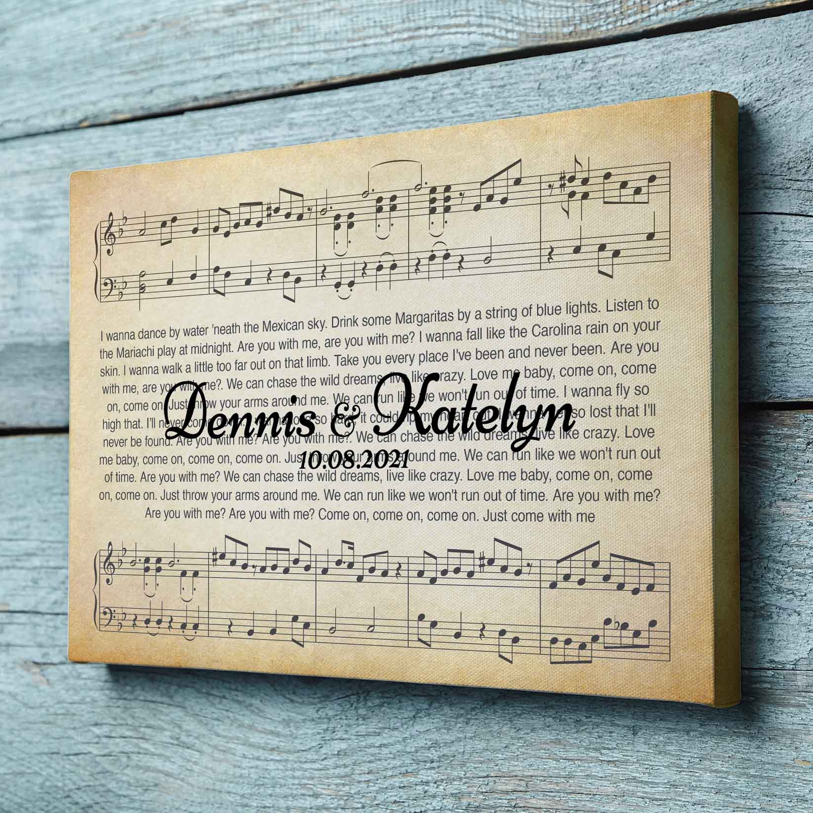 litzzy Personalized Wedding Canvas - Personalized Wedding Canvas - Wedding Music Song - Lyric Canvas Art - Choose Any Song Canvas Wall Art   