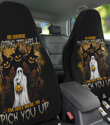 Of Course I'm Going To Hell Skull Automotive Car Seat Cover TN0508261723