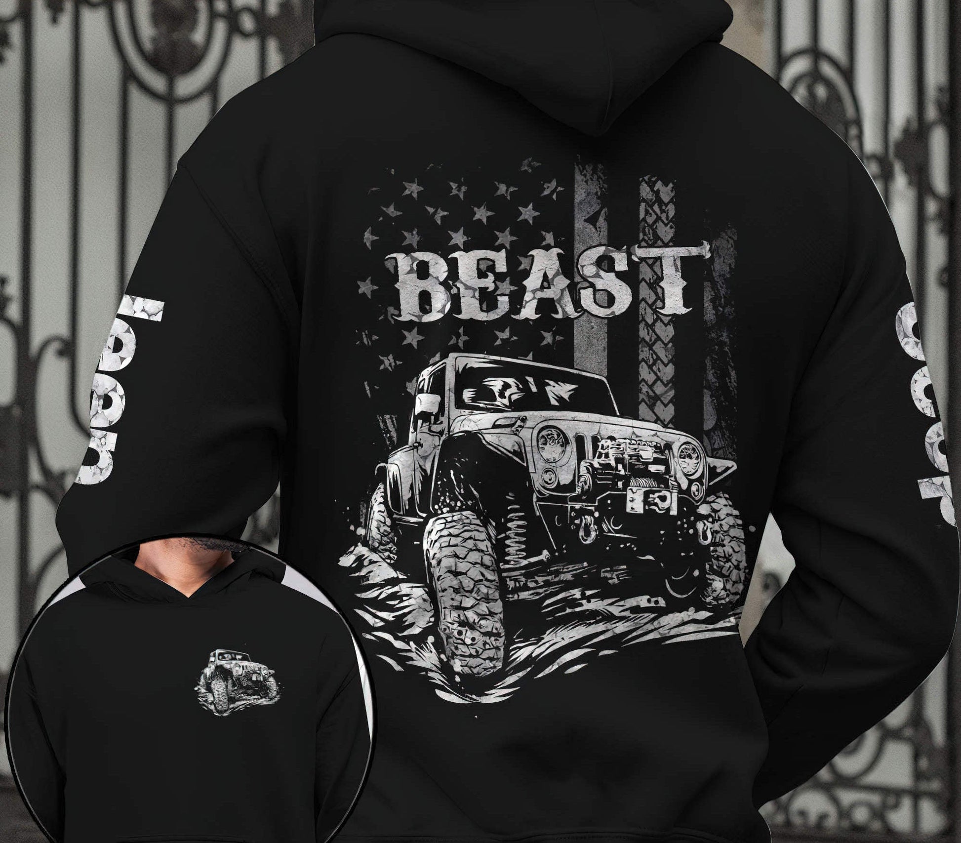 beast-beauty-jeep-flag-couple-hoodie