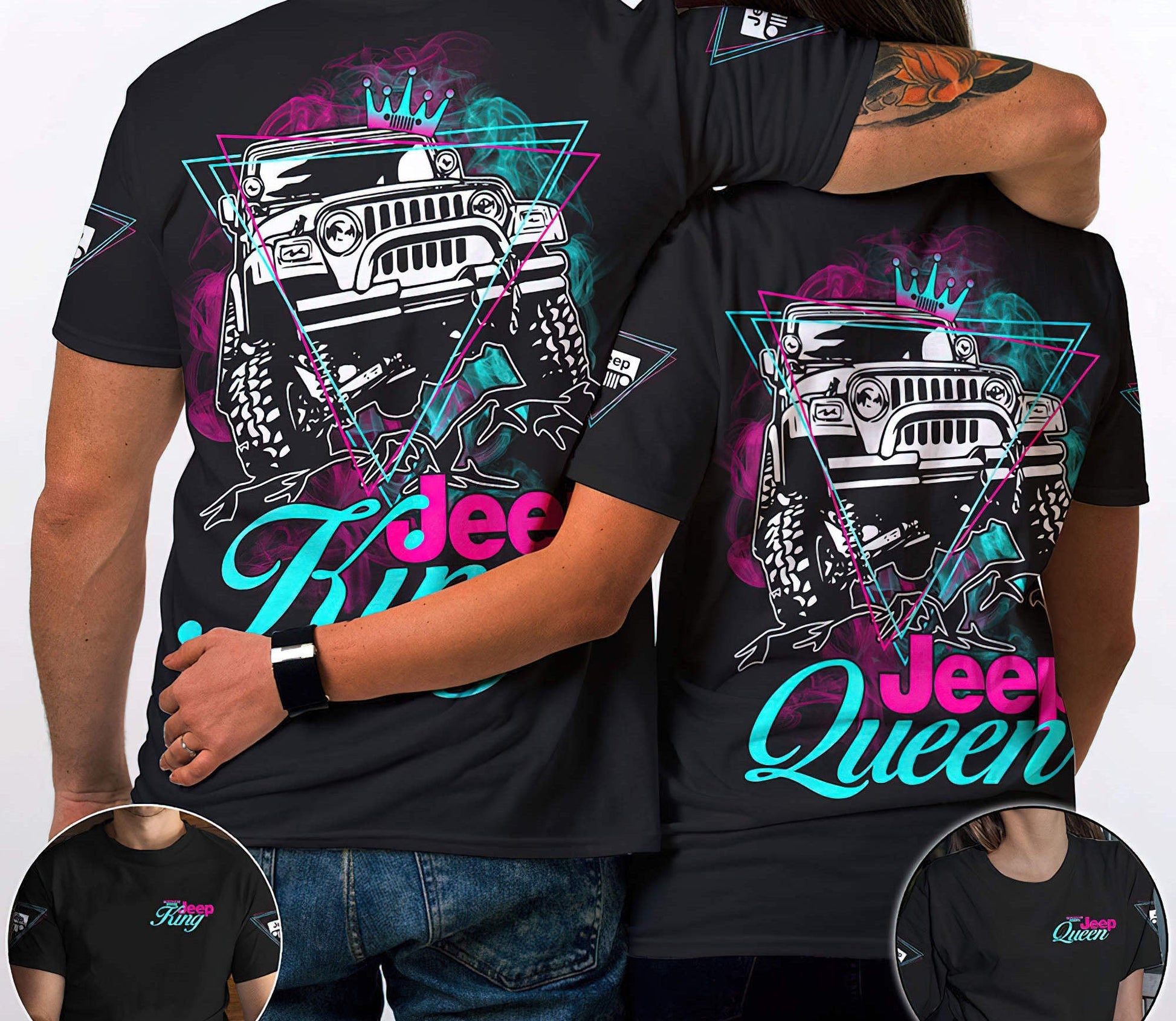 jeep-king-queen-couple-triangle-t-shirt
