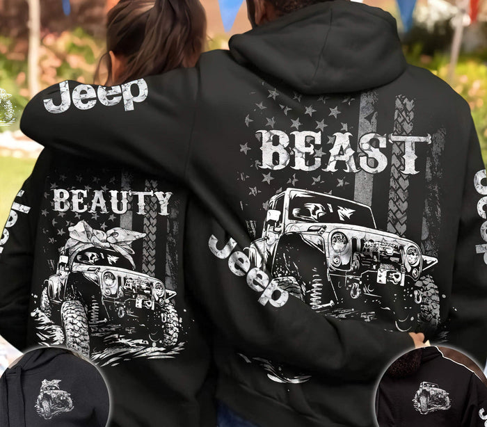 beast-beauty-jeep-flag-couple-hoodie