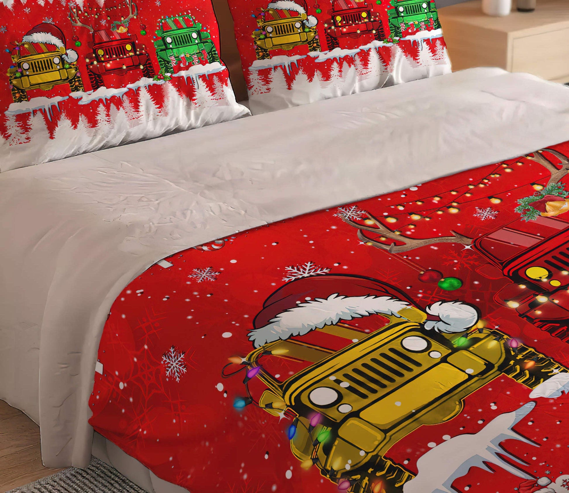 3-jeeps-christmas-bedding-set