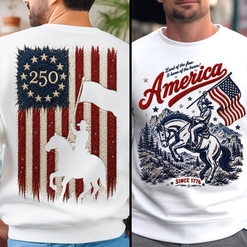 Land Of The Free - Celebrated America 250th Anniversary Shirt - Personalized Gifts For Patriots 05paqn280526-Homacus