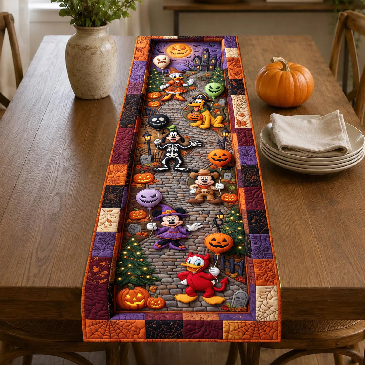Ghoul Friends Quilted Table Runner - Personalized Halloween Gifts 02PAQN130826