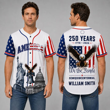 We The People Semiquincentennial America 250 Years - Personalized Baseball Jersey - Gift For Family HN02