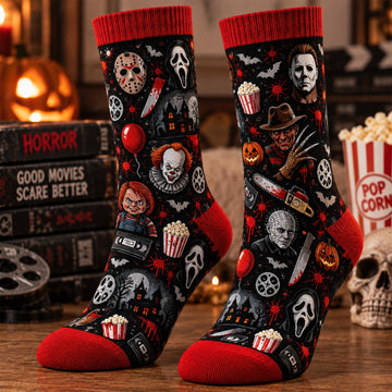 Fright Night Horror Socks - Personalized Gifts For Horror Movie Lovers