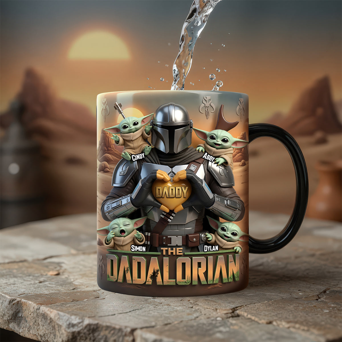 50th Anniversary Of Galactic Dad And Children - Personalized Color Changing Mug - Gift For Dad, Movie Fans - Stwa