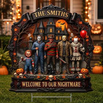 Spooky Season Halloween Yard Sign - Personalized Gifts For Family-Horror movie TN0409260921