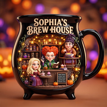 Macabre Spell Sisters Brew House Ceramic Cauldron Mug - Personalized Gifts 02pgdh250826-Homacus