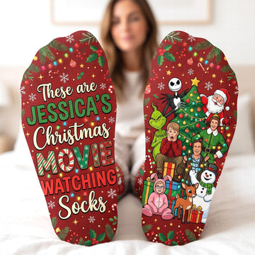 Christmas Lovers Middle Tube Socks - Personalized Gifts For Movie Enthusiast