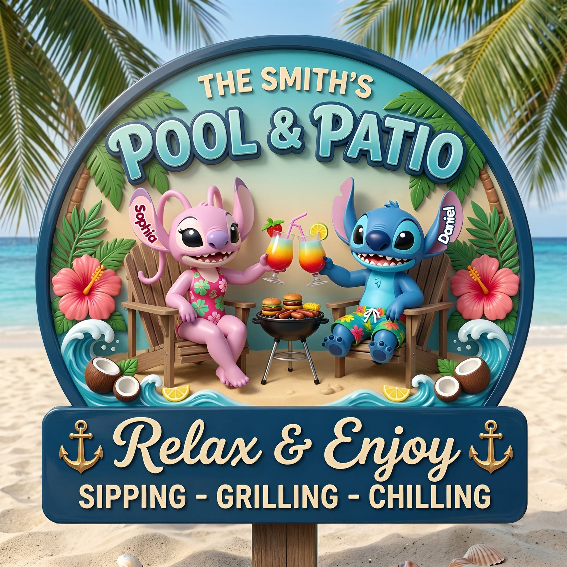 Relax & Enjoy Metal Sign - Personalized Gifts For Couple 03TYLU180626 - image 2