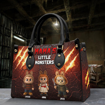 Horror Monsters Personalized Halloween Gifts For Mom/Grandma Leather Bag TN0309261826