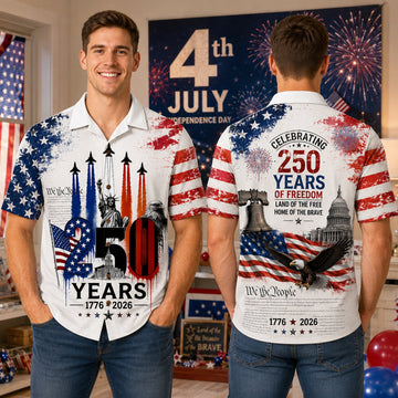US 250th Anniversary Celebrating - Personalized Hawaiian Shirt - Patriotic Gift For Him  HN02