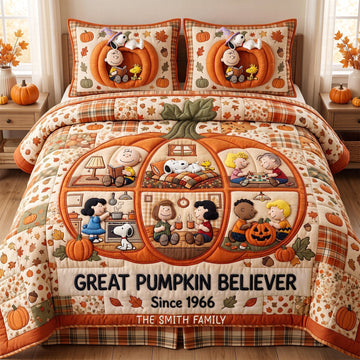 PeNu Cozy Holiday Home - Personalized Quilted Bedding Set - Gift For Family NL122