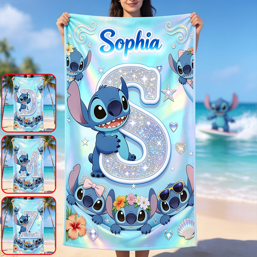 Summer Vibes - Personalized Beach Towel With Alphabet - Gift For Fan Movies - Sti HH01
