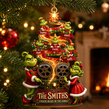 Mischievous Santa Family Ornament - Personalized Christmas Gifts TGrin-TN1709262218