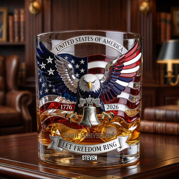 American Eagle Bring Liberty Bell Drinking Glass - Personalized Gifts For Patriots 04qhdh060626-Homacus