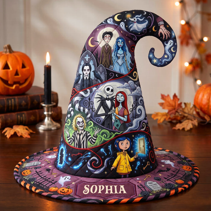 Spooky Haunted Village - Personalized Quilted Witch Hat - Halloween Gifts