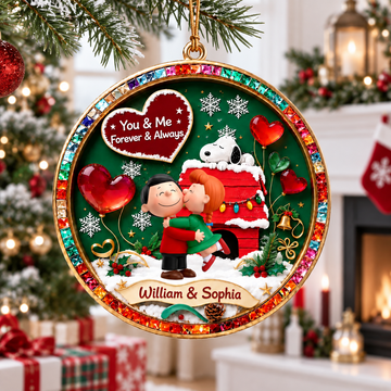 Penu You And Me Forever And Always Christmas Keepsake Gift For Couple - Personalized Acrylic Ornament