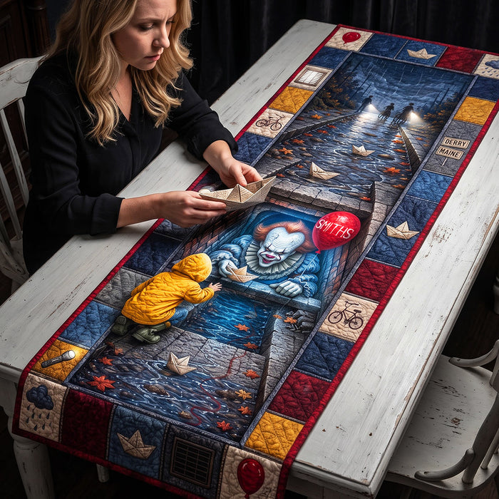 Creepy Quilted Table Runner - Personalized Gifts For Halloween- Horror movie TN0409260924