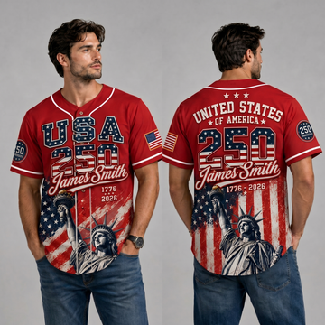 United States Of America 250 Years Liberty - Personalized Baseball Jersey - Gift For Him HN02