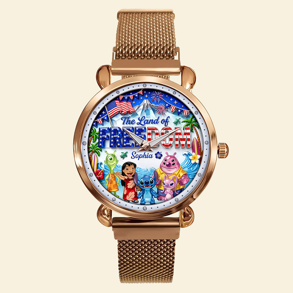 The Land Of Freedom Mesh Strap Quartz Watch - Personalized Anniversary Gift 01PAQN060626 - image 4