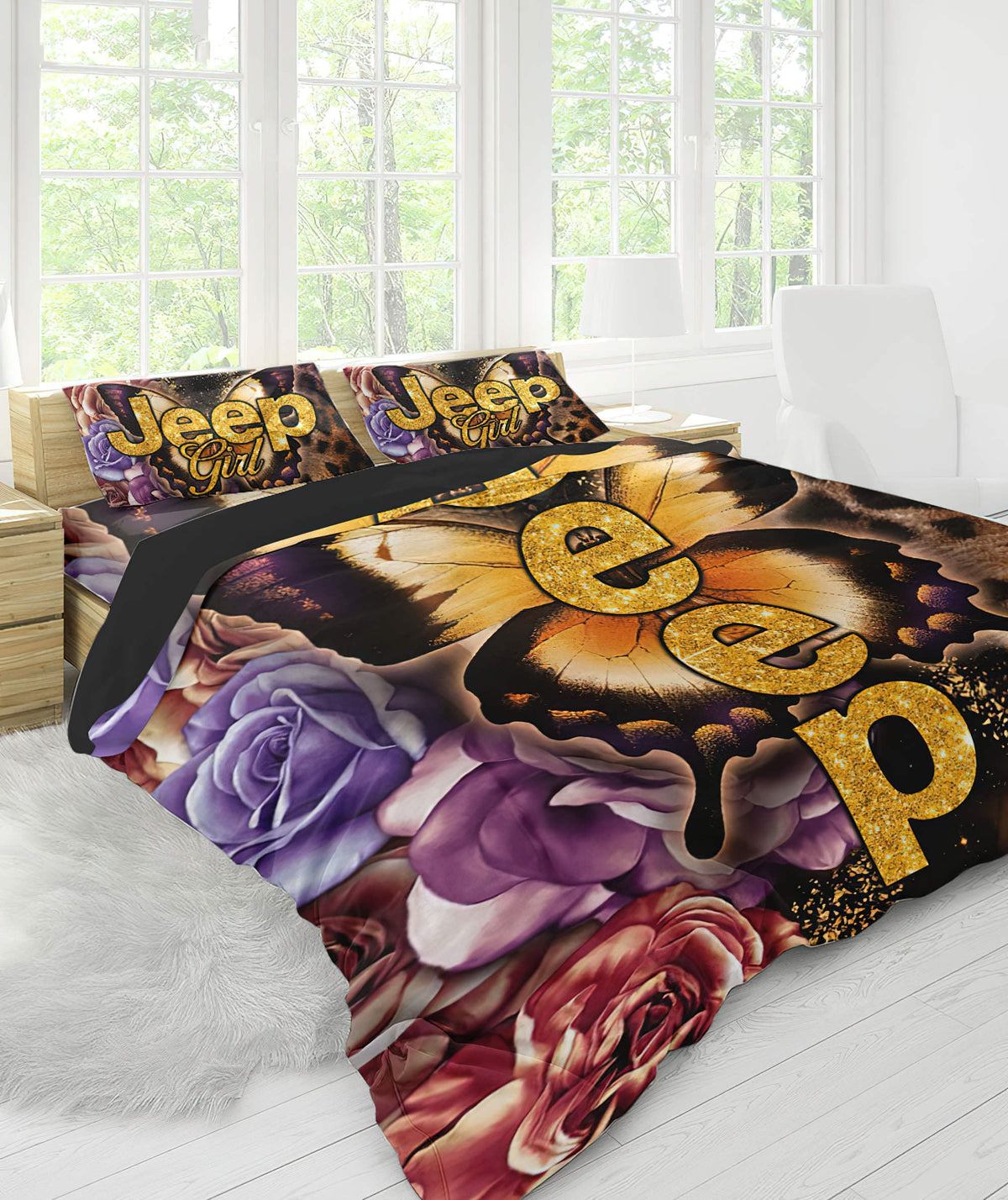 jeep-leopard-flower-bedding-set