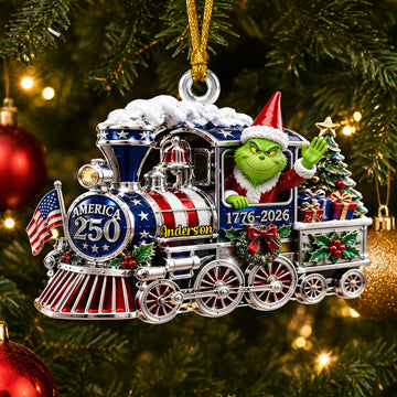 Unique Grinch Train Ornament - Personalized Christmas Gift for Everyone PopCulturePrints
