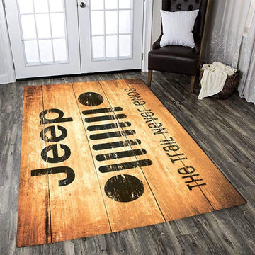 Vintage Jeep The Trail Never Ends Rectangle Rug LT11
