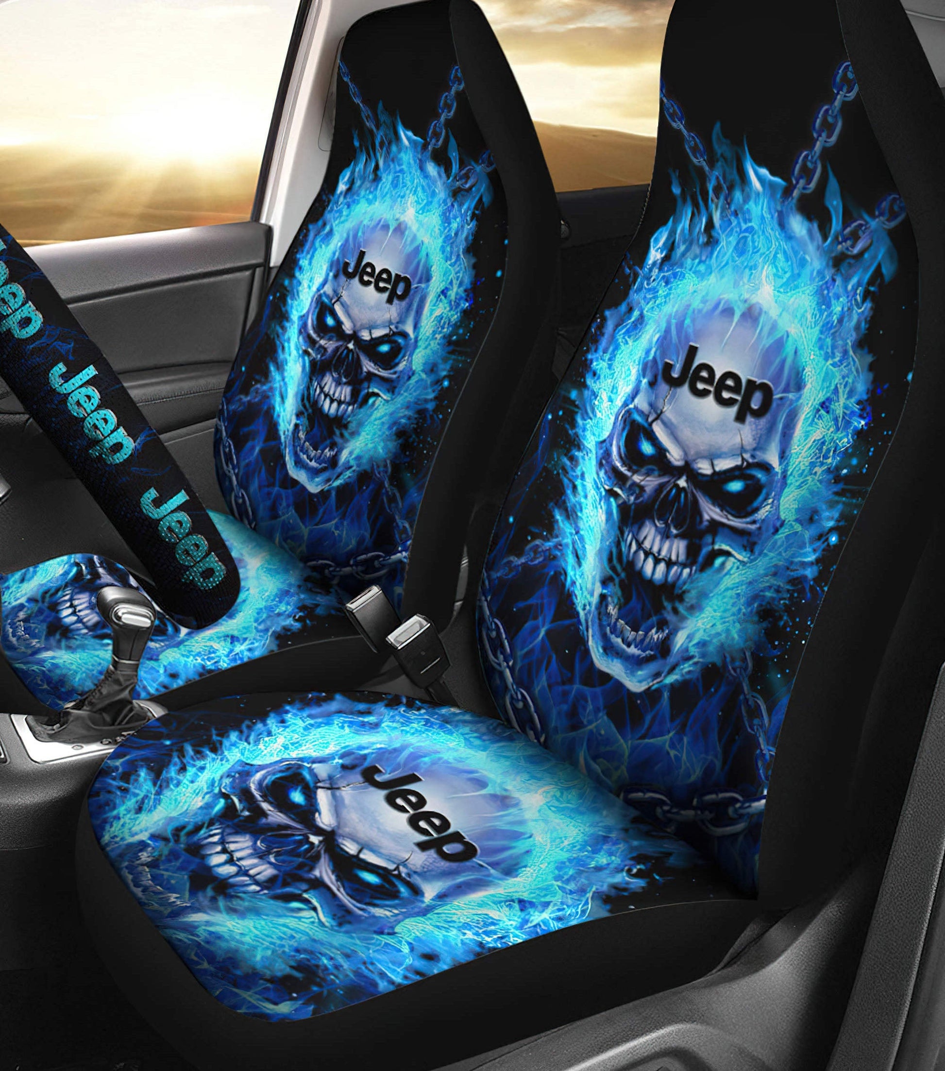 jeep-skull-chain-flaming-car-seat-cover