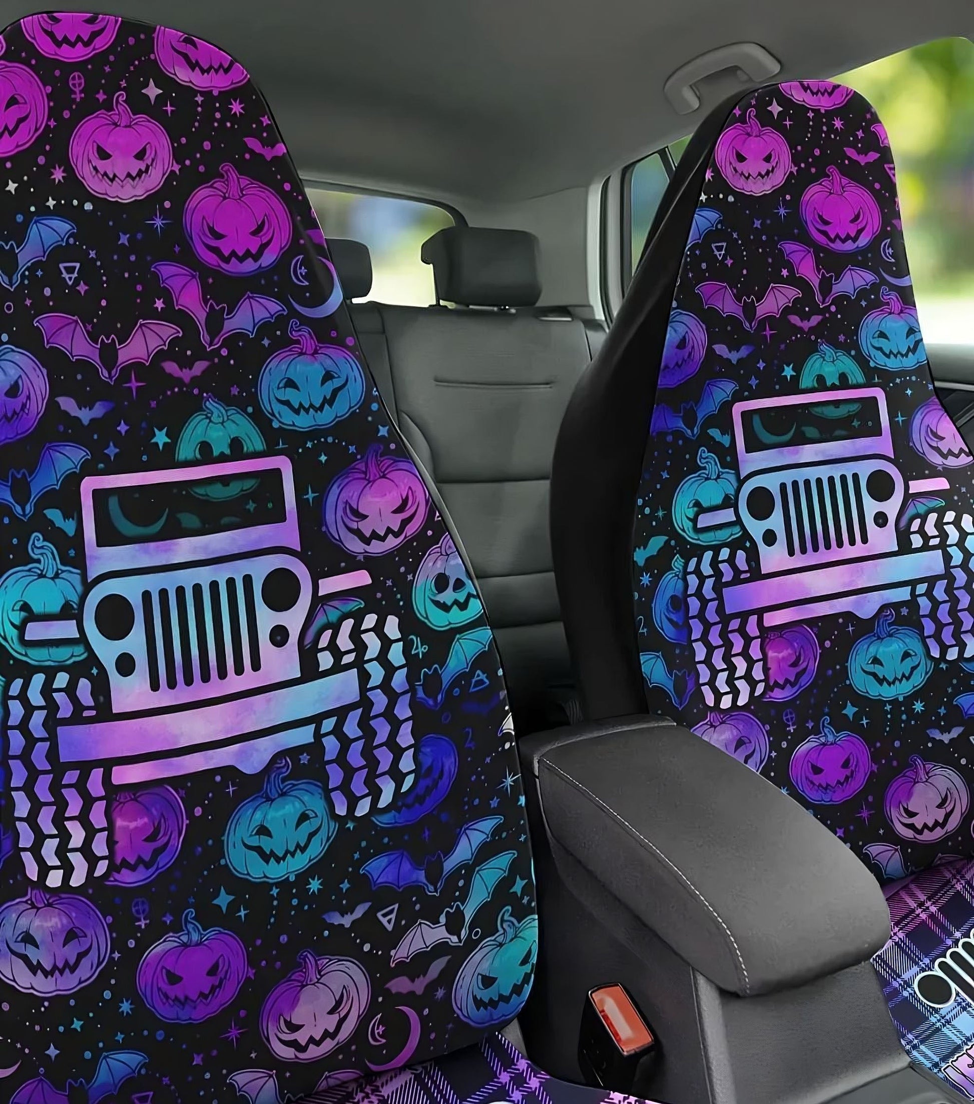 jeep-o-ween-plaid-pumpkin-purple-automotive-car-seat-cover