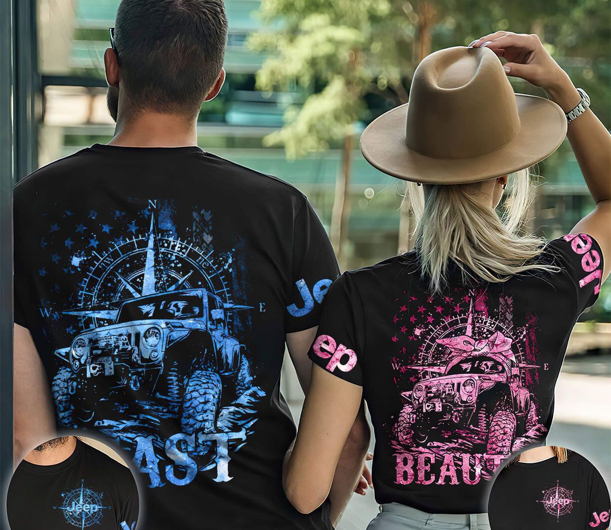 beast-beauty-jeep-compass-couple-t-shirt
