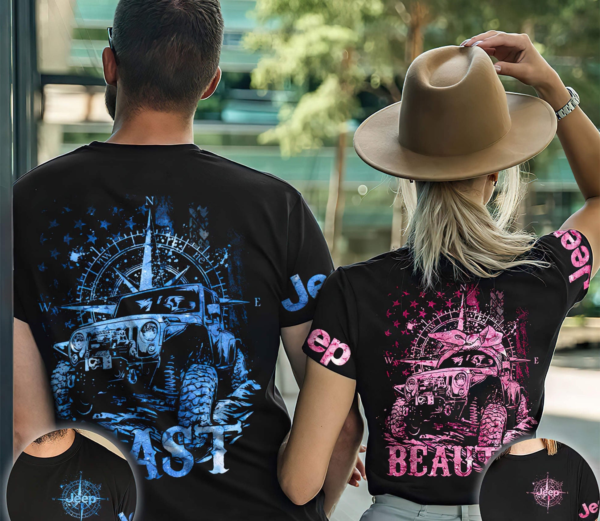 beast-beauty-jeep-compass-couple-t-shirt