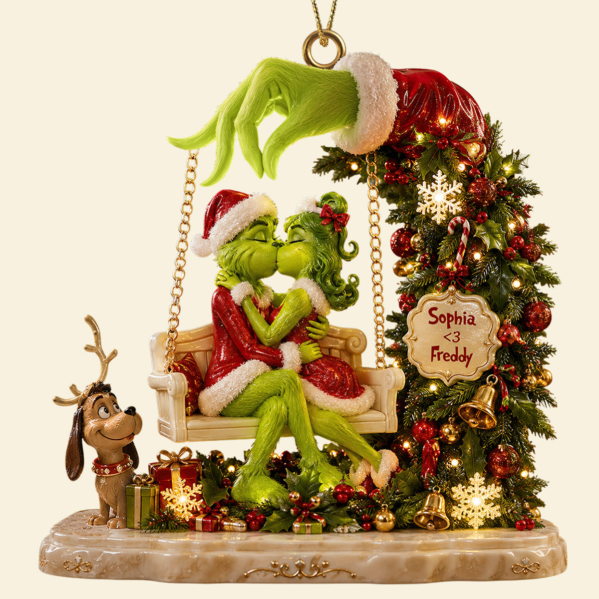 Kissing Couple Christmas Ornament - A Heartfelt Personalized Gift Ornament PopCulturePrints