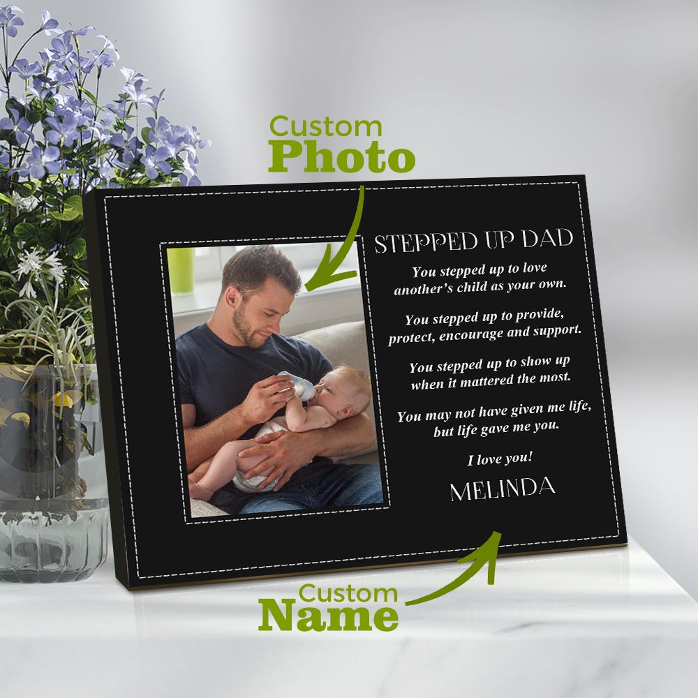 litzzy Custom Stepped Up Dad Picture Frame Father's Day Gift for Dad, Best Gift For Father Day Picture Frame   