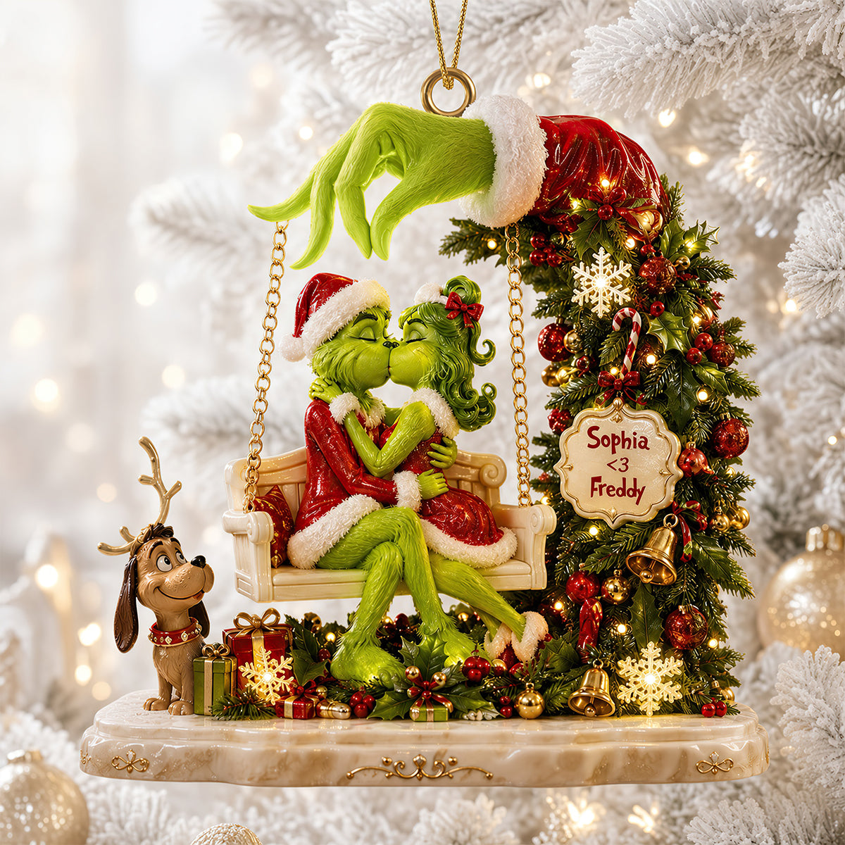 Kissing Couple Christmas Ornament - A Heartfelt Personalized Gift Ornament PopCulturePrints