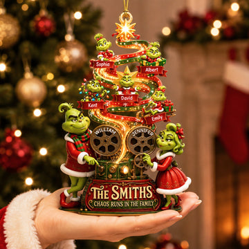 Mischievous Santa Family Ornament - Personalized Christmas Gifts TGrin-TN1709262218