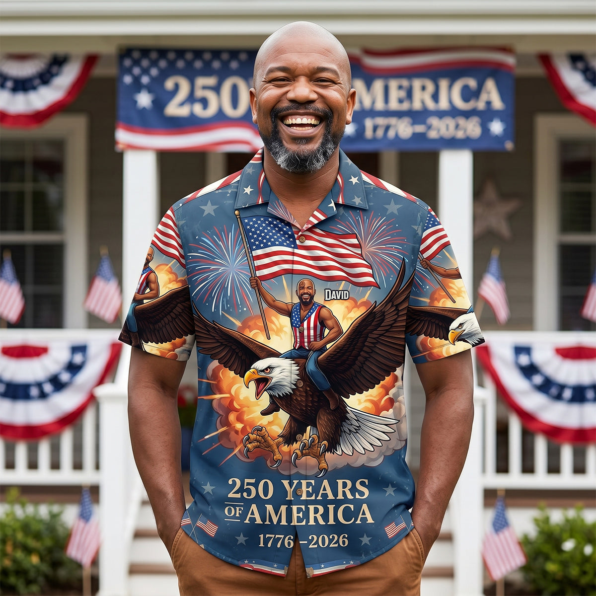 Custom Photo Free Ride With American Eagle Hawaiian Shirt, Personalized Gifts For Patriots 04qhtn300526 - image 2