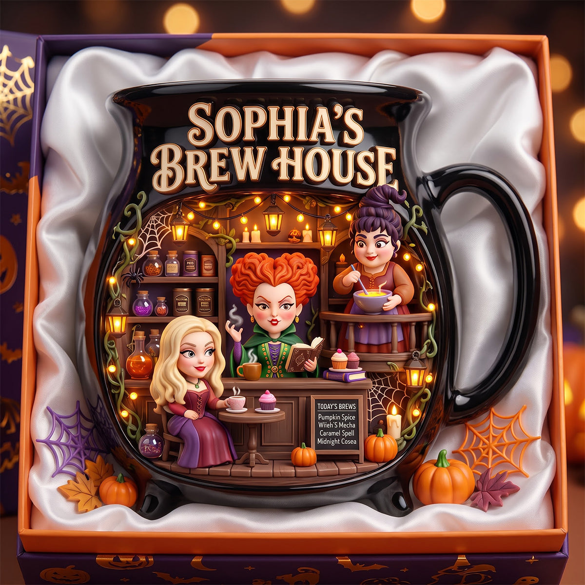 Macabre Spell Sisters Brew House Ceramic Cauldron Mug - Personalized Gifts 02pgdh250826-Homacus