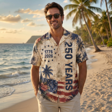 250 Years Vintage US Independence Day Hawaiian Shirt, USA 250th Anniversary AOP Hawaii Shirt 685245 - image 2
