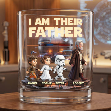 Cosmic Dad and Kids Round Glass - Personalized Gifts For Dad 02nadt250426