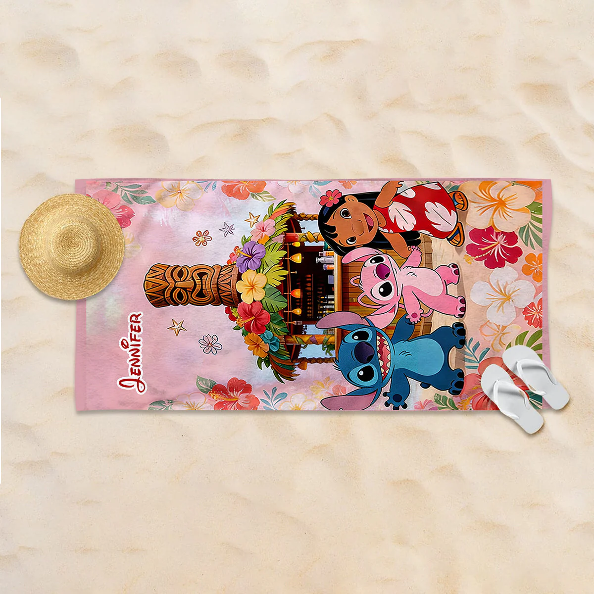 Summer Beach Vacation With Cute Aliens - Personalized Beach Towel - Vacation Gift For Movie Fans - Sti - image 3