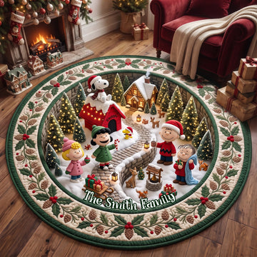 P-nust Warm Christmas Round Mat - Personalized Christmas Gifts For Family TN2209261838
