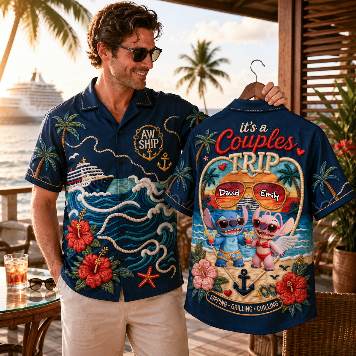 Couple Trip Hawaiian Shirt - Personalized Gifts For Couple 01padh220626 - image 2