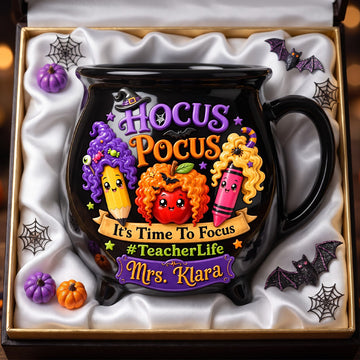 Teacher Life Halloween Cauldron Mug - Personalized Gifts For Teacher -Witch Sisters- DN0909261439