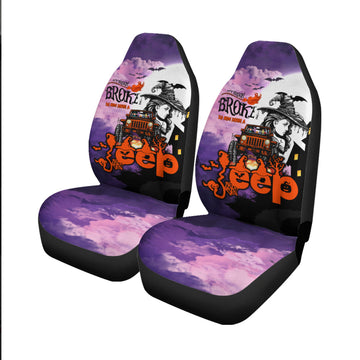 My Broom Broke So Now Drive A Jeep Halloween Car Seat Covers - TN0508261708