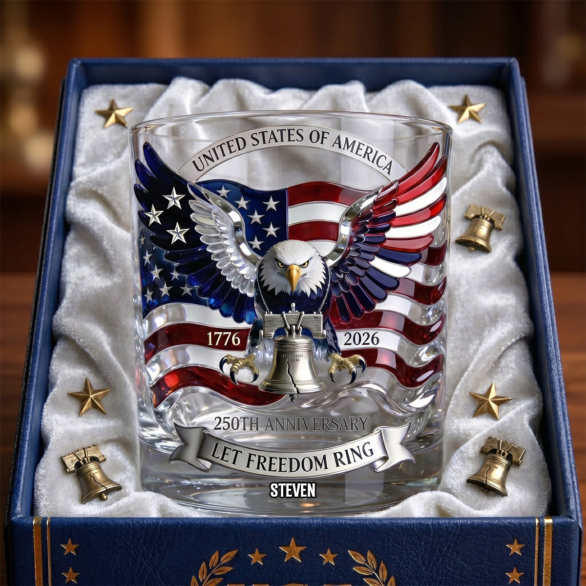 American Eagle Bring Liberty Bell Drinking Glass - Personalized Gifts For Patriots 04qhdh060626-Homacus