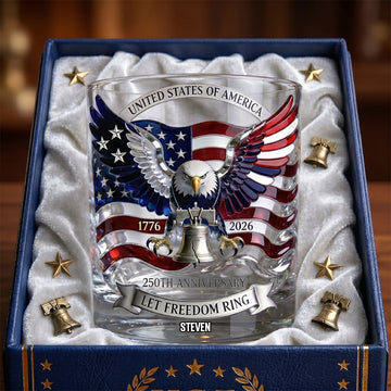 American Eagle Bring Liberty Bell Drinking Glass - Personalized Gifts For Patriots 04qhdh060626-Homacus
