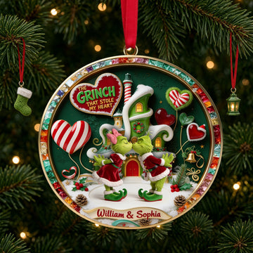 Kissing Couple Ornament - Personalized Gifts For Couple Christmas Ornament Tgrin-TN1709262208